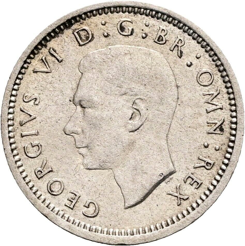 3 Pence Georg VI. (1936-1952) 1940 – Vorderseite