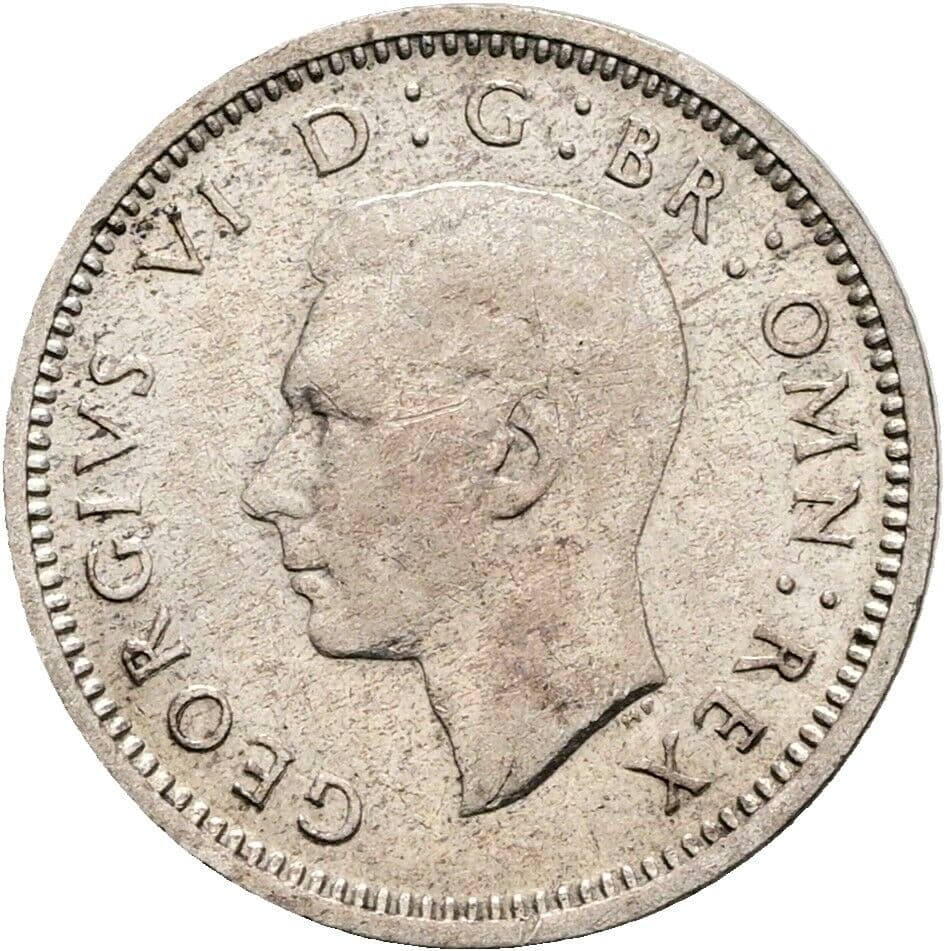 3 Pence Georg VI. (1936-1952) 1937 – Vorderseite
