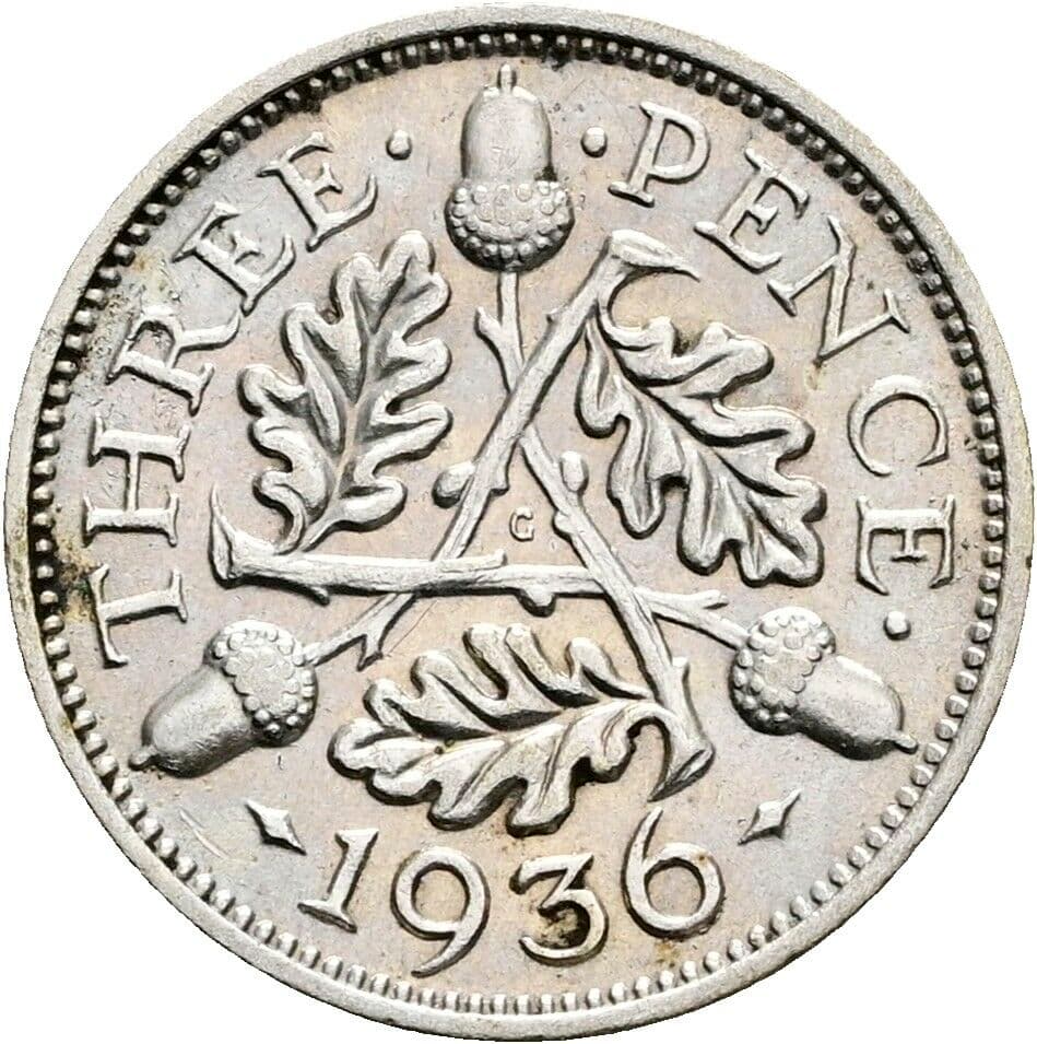3 Pence Georg V. (1910-1936) 1936 – Rückseite
