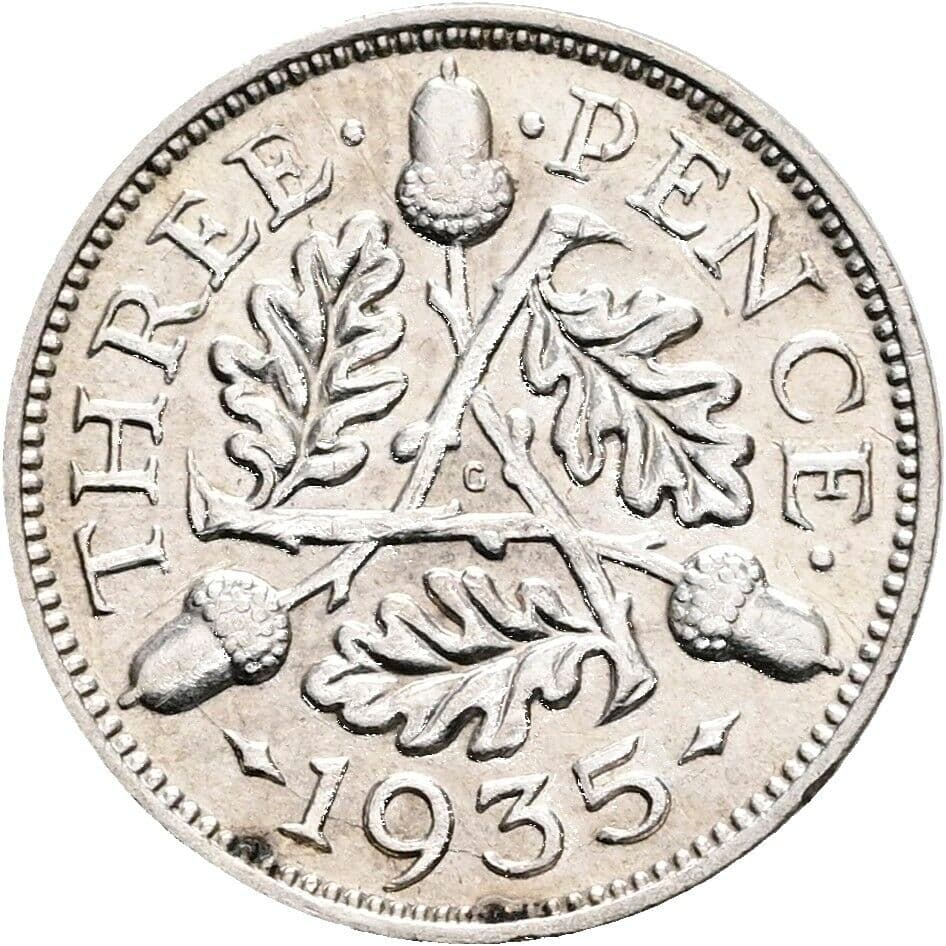 3 Pence Georg V. (1910-1936) 1935 – Rückseite