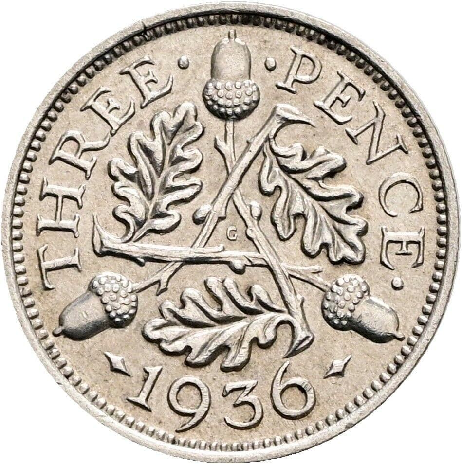 3 Pence Georg V. (1910-1936) 1936 – Rückseite