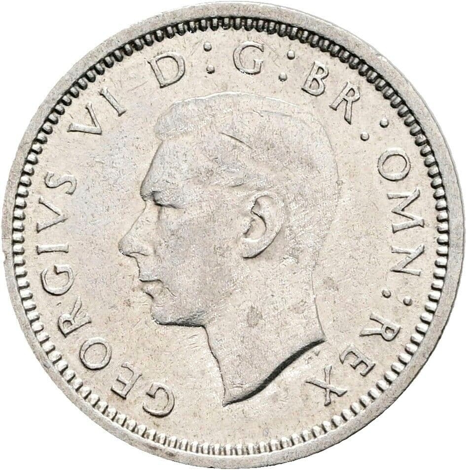 3 Pence Georg VI. (1936-1952) 1940 – Vorderseite