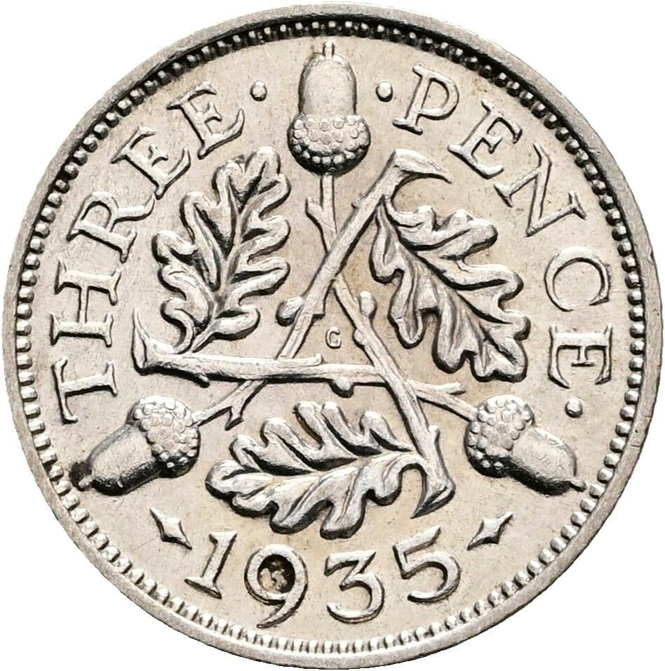 3 Pence Georg V. (1910-1936) 1935 – Rückseite