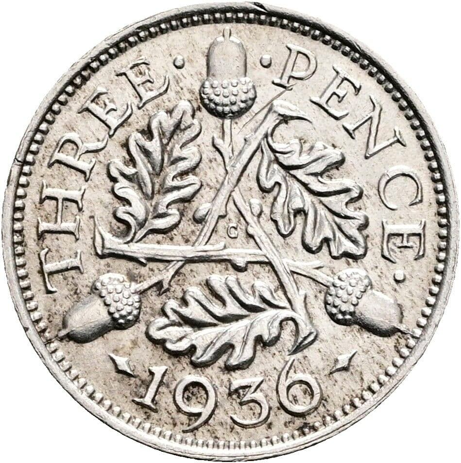 3 Pence Georg V. (1910-1936) 1936 – Rückseite