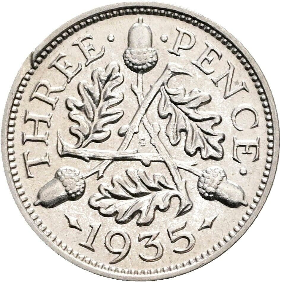 3 Pence Georg V. (1910-1936) 1935 – Rückseite