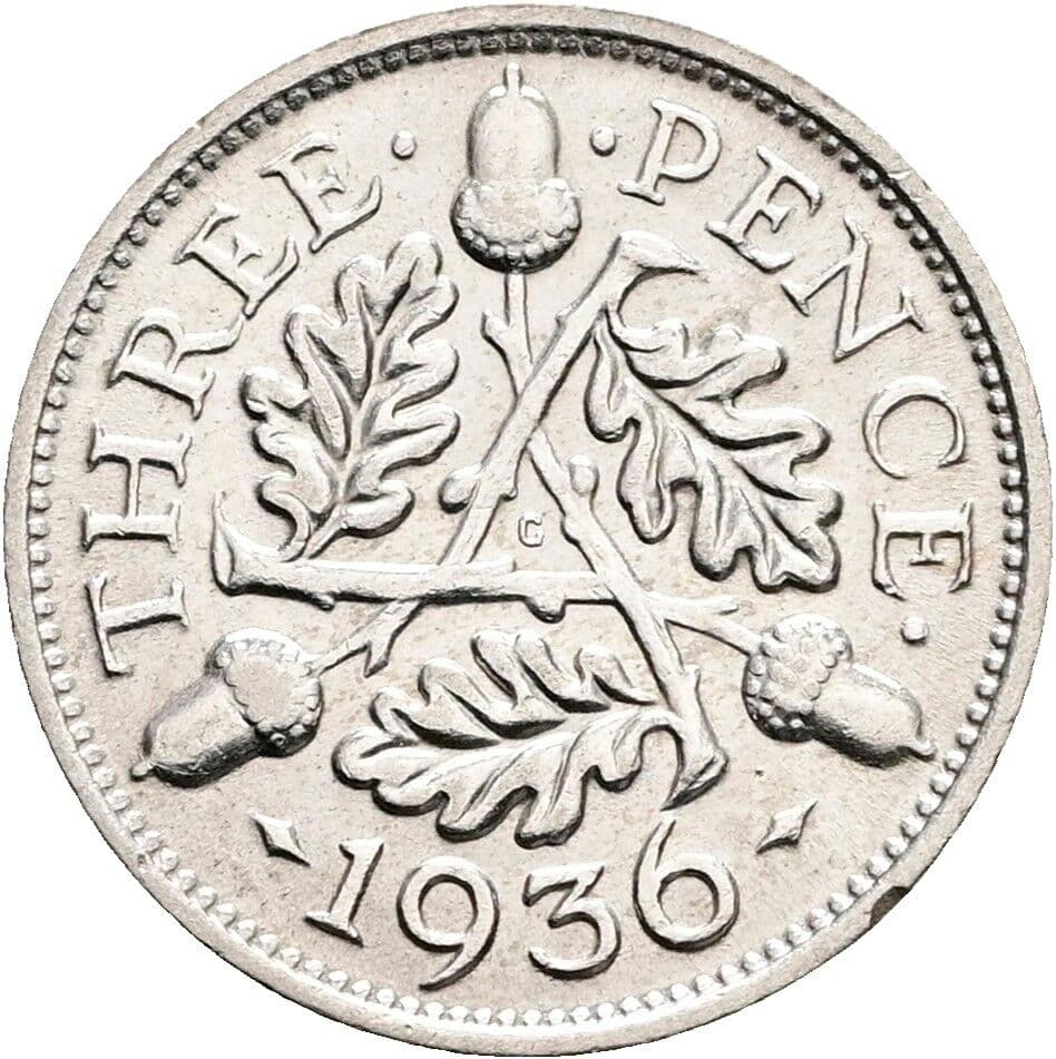 3 Pence Georg V. (1910-1936) 1936 – Rückseite