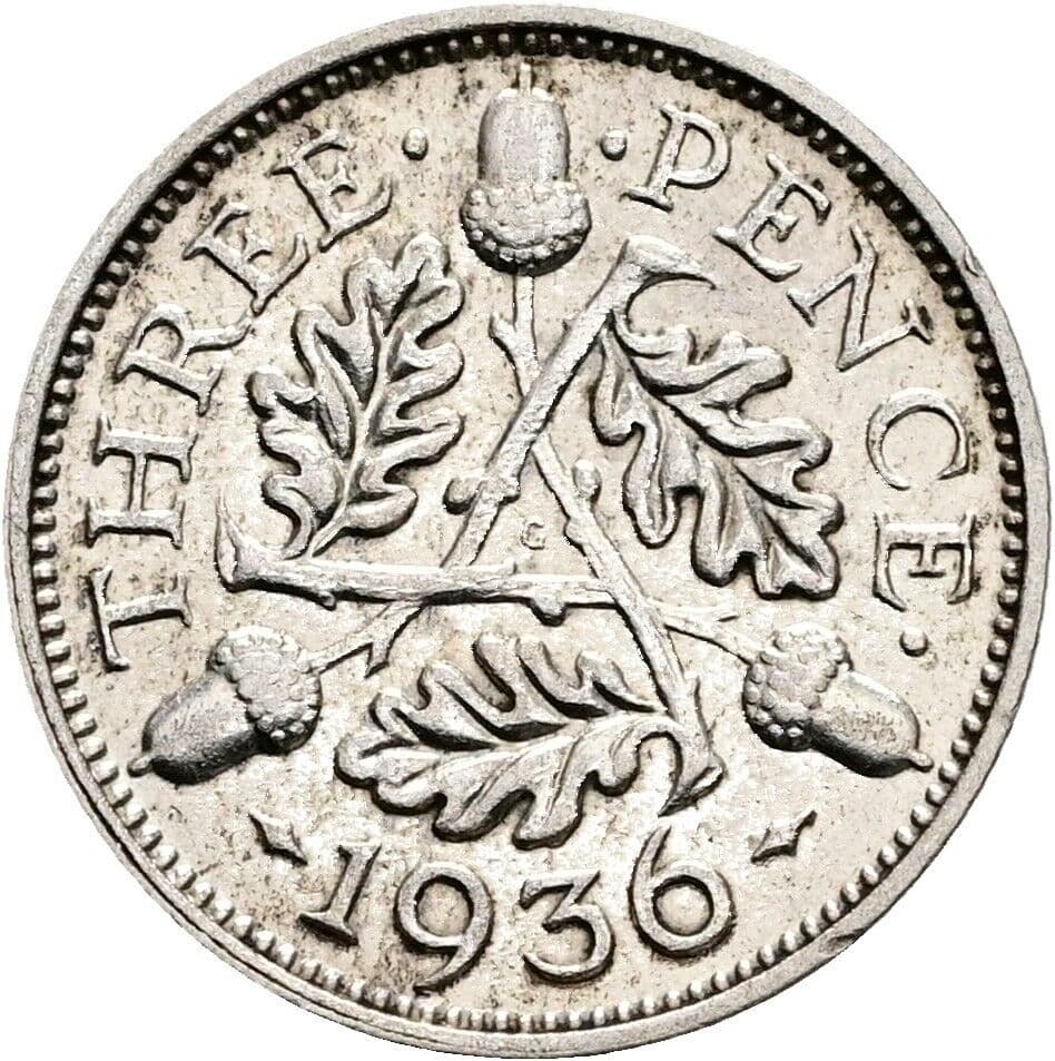 3 Pence Georg V. (1910-1936) 1936 – Rückseite