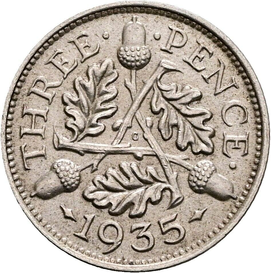 3 Pence Georg V. (1910-1936) 1935 – Rückseite