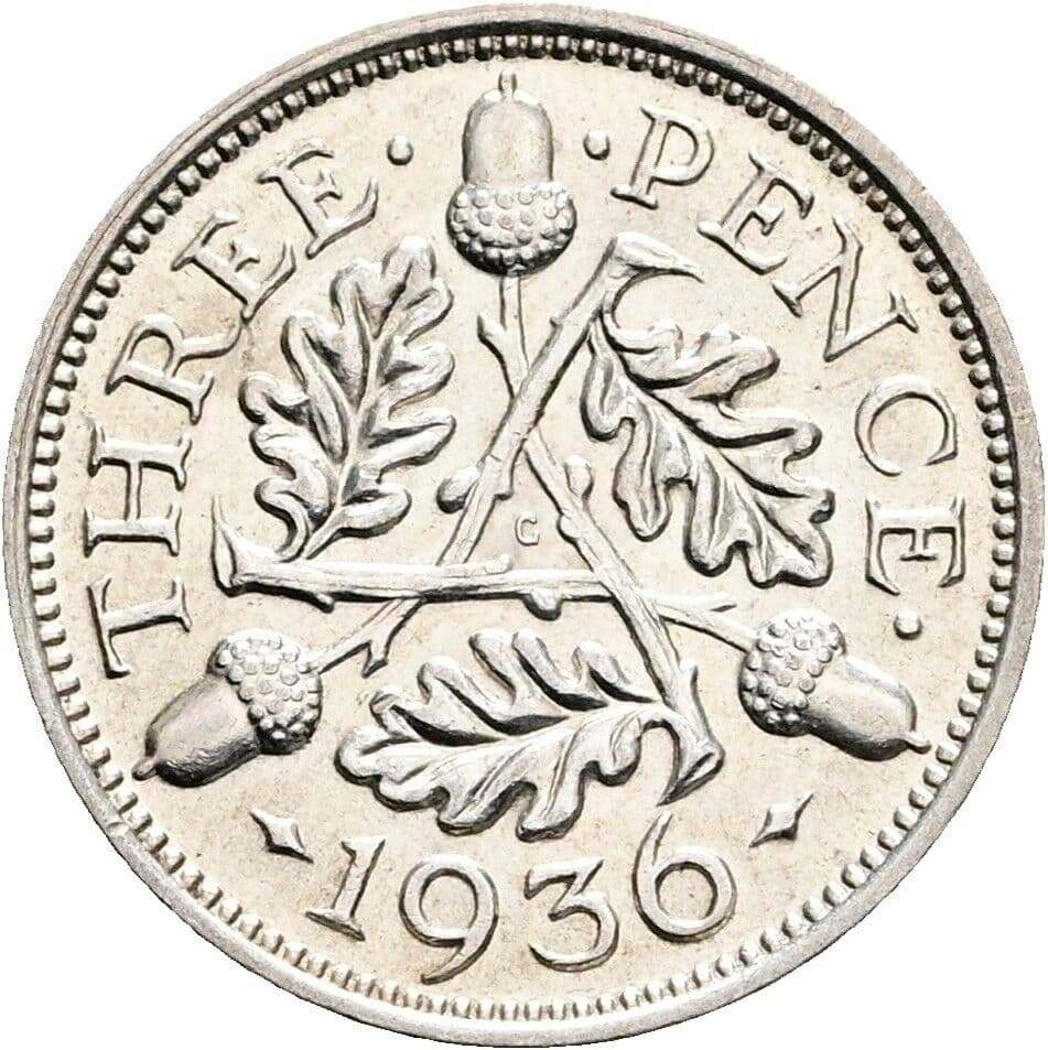 3 Pence Georg V. (1910-1936) 1936 – Rückseite