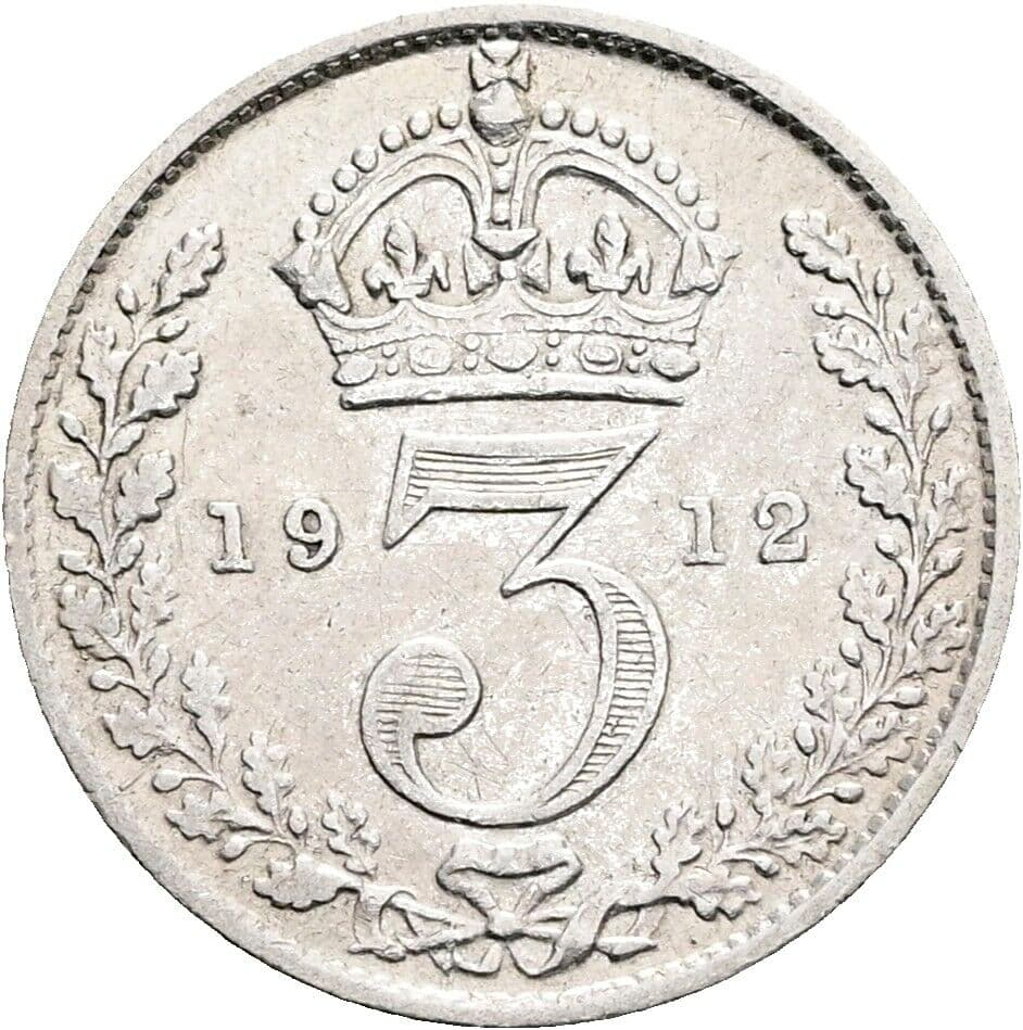 3 Pence Georg V. (1910-1936) 1912 – Rückseite