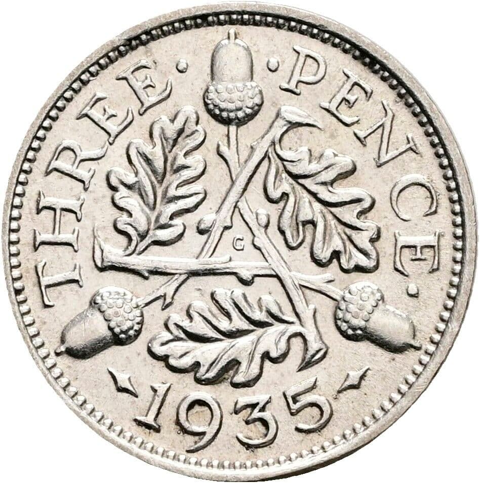 3 Pence Georg V. (1910-1936) 1935 – Rückseite