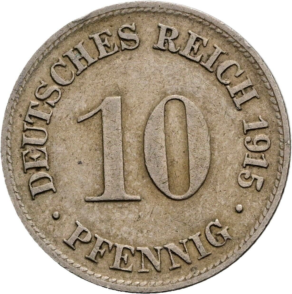 10 Pfennig 1915 D – Vorderseite