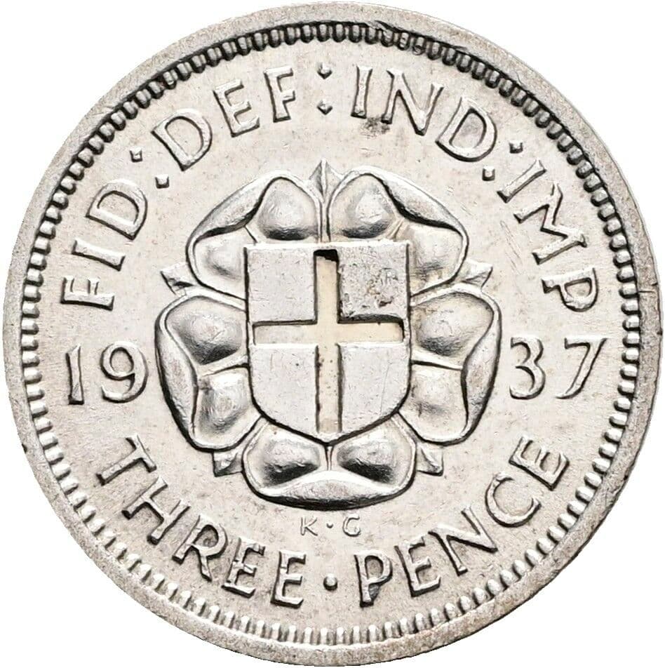 3 Pence Georg VI. (1936-1952) 1937 – Rückseite