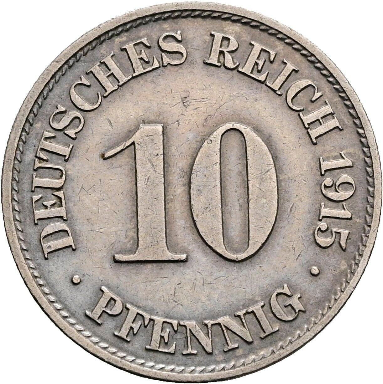 10 Pfennig 1915 J – Vorderseite