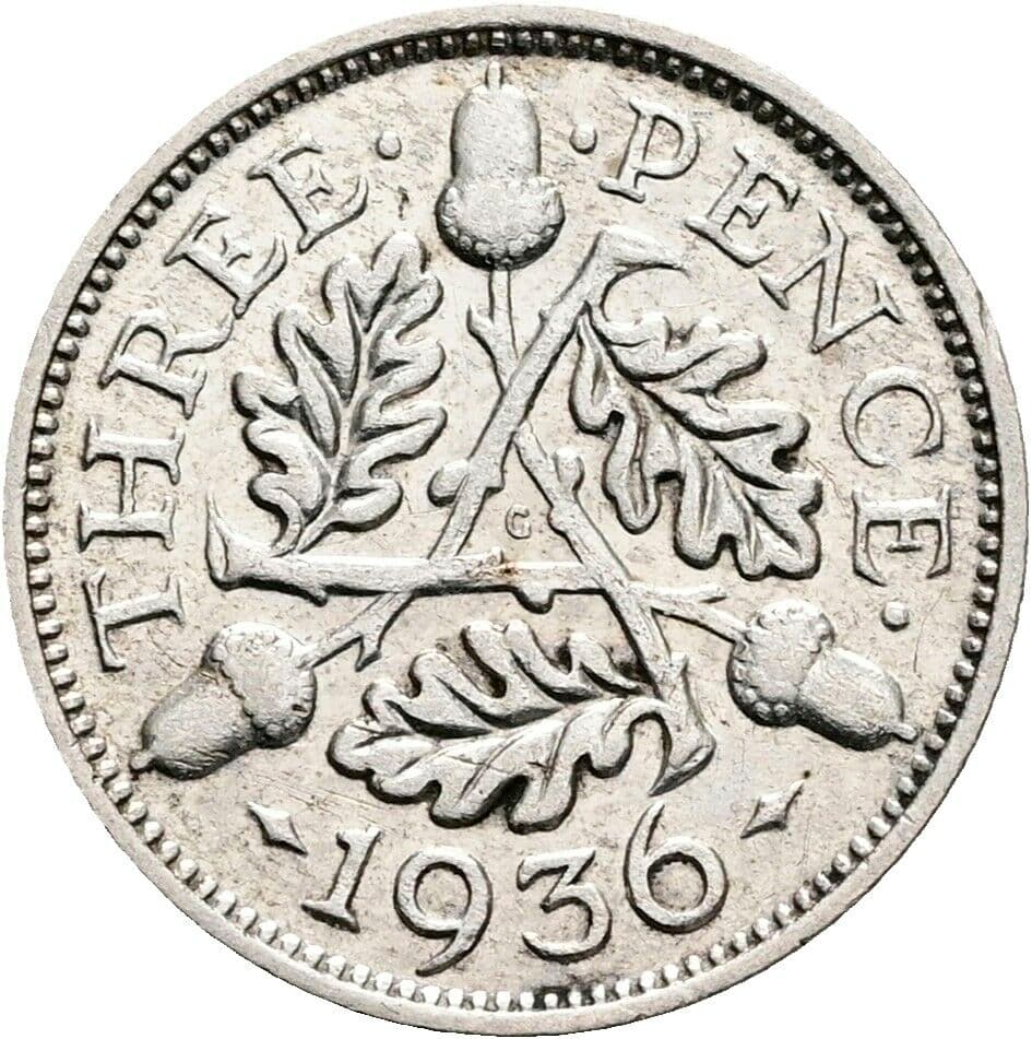 3 Pence Georg V. (1910-1936) 1936 – Rückseite