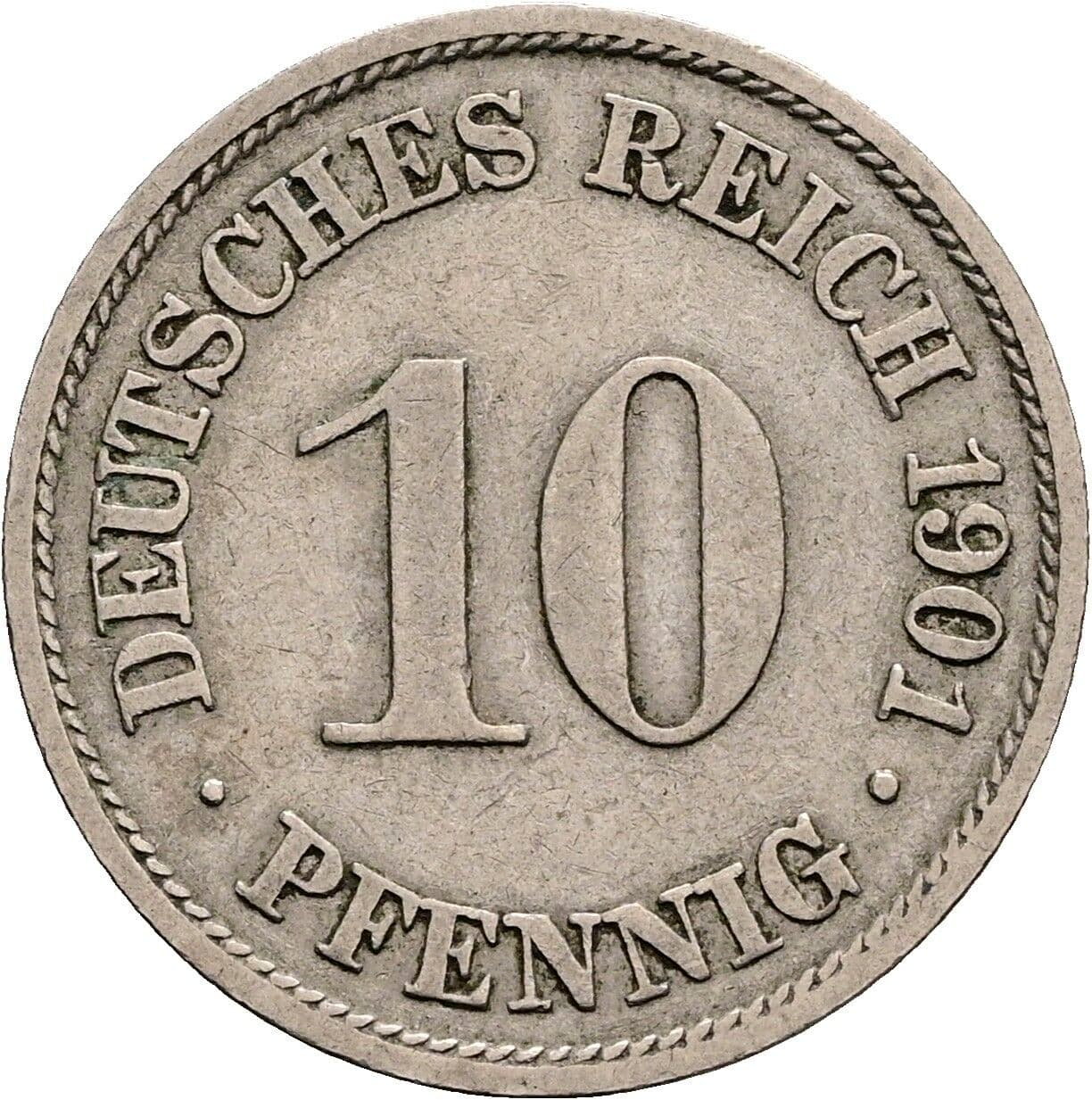 10 Pfennig 1901 A – Vorderseite