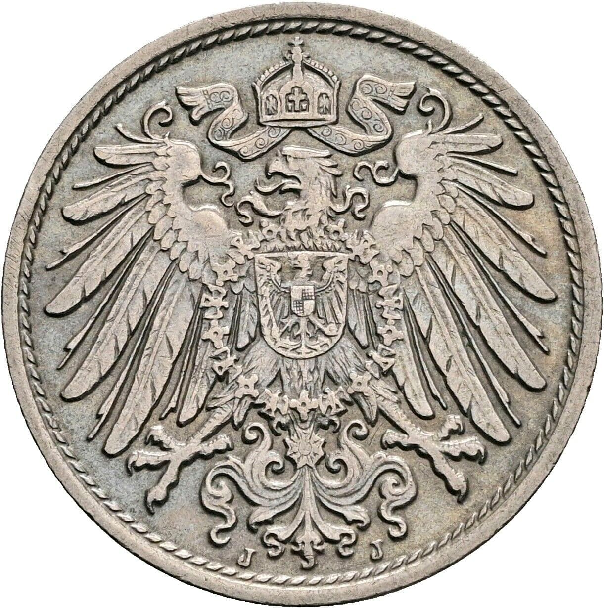 10 Pfennig 1915 J – Rückseite