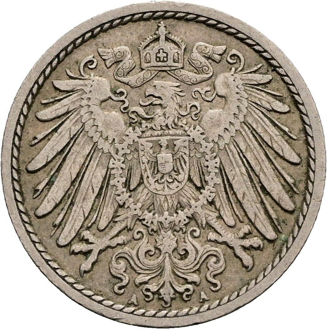 5 Pfennig 1908 A – Rückseite