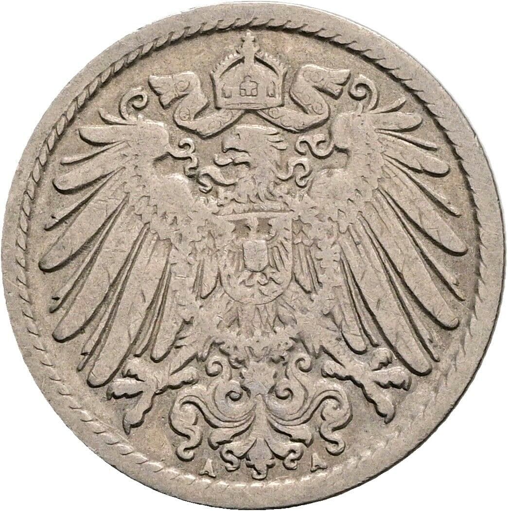 5 Pfennig 1907 A – Rückseite