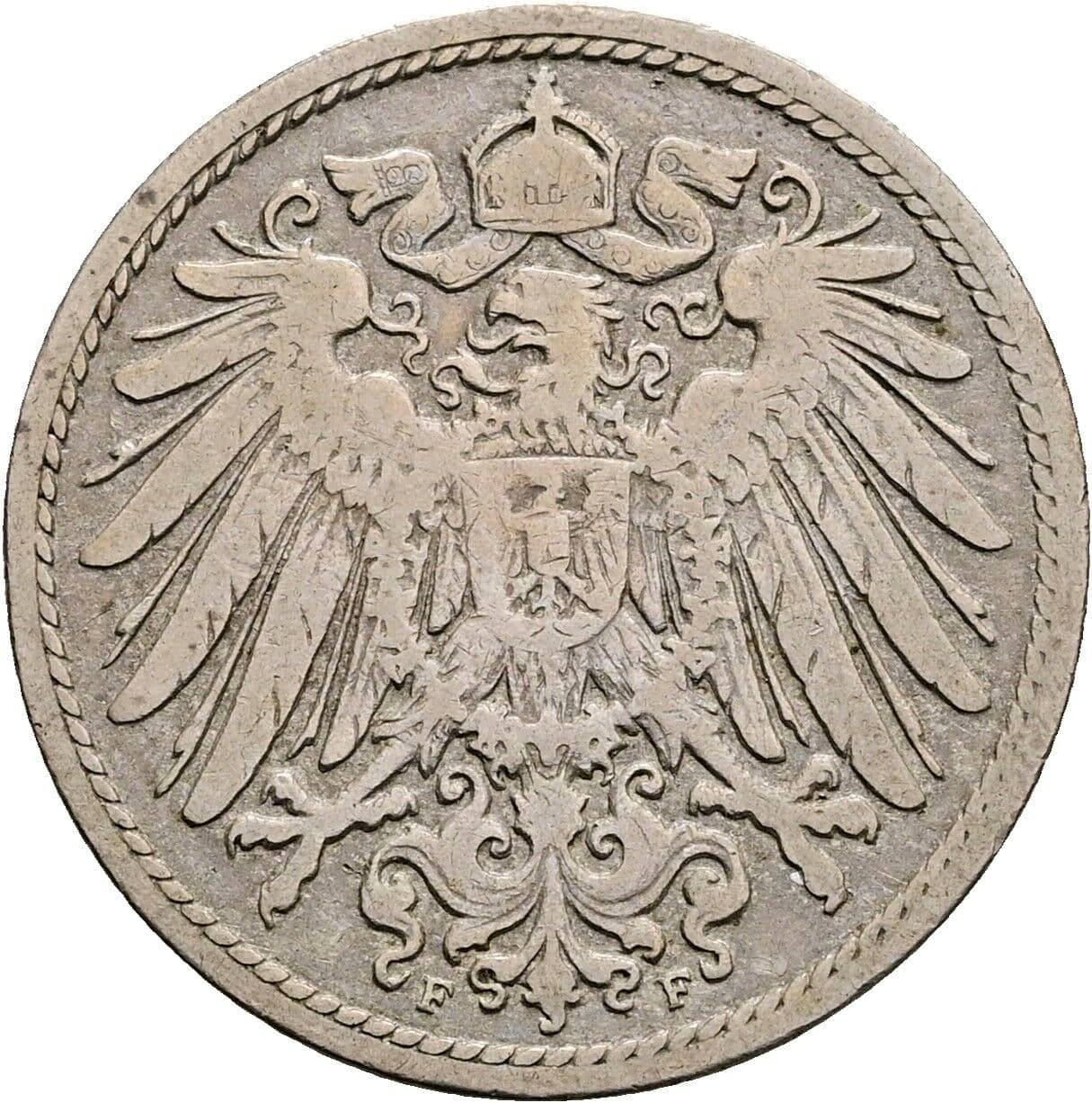10 Pfennig 1896 F – Rückseite