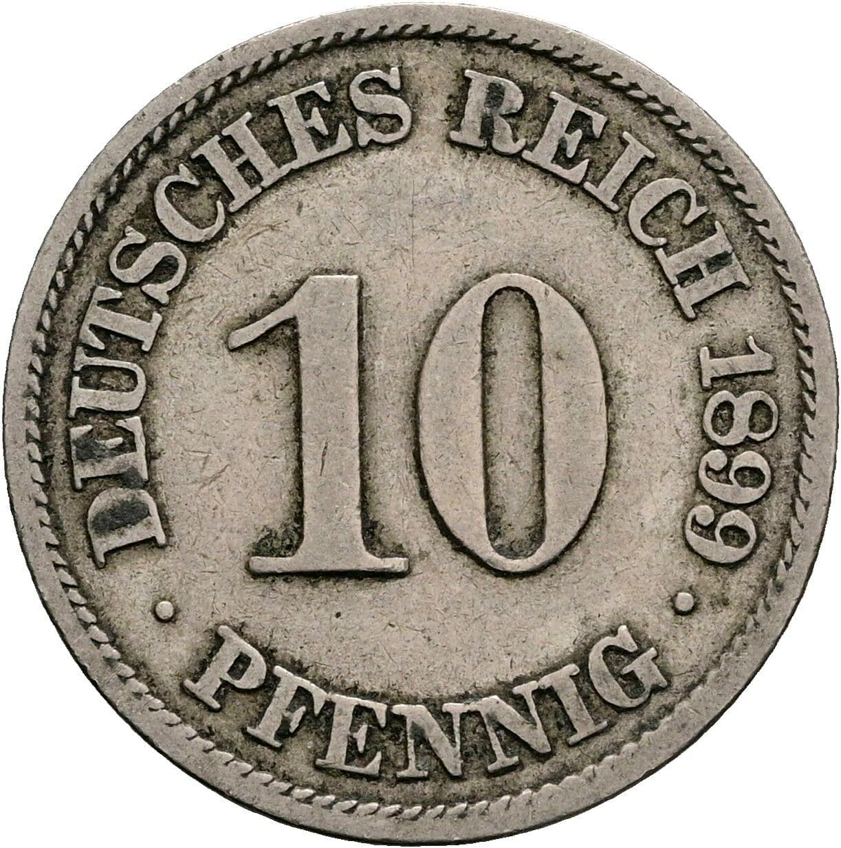 10 Pfennig 1899 A – Vorderseite