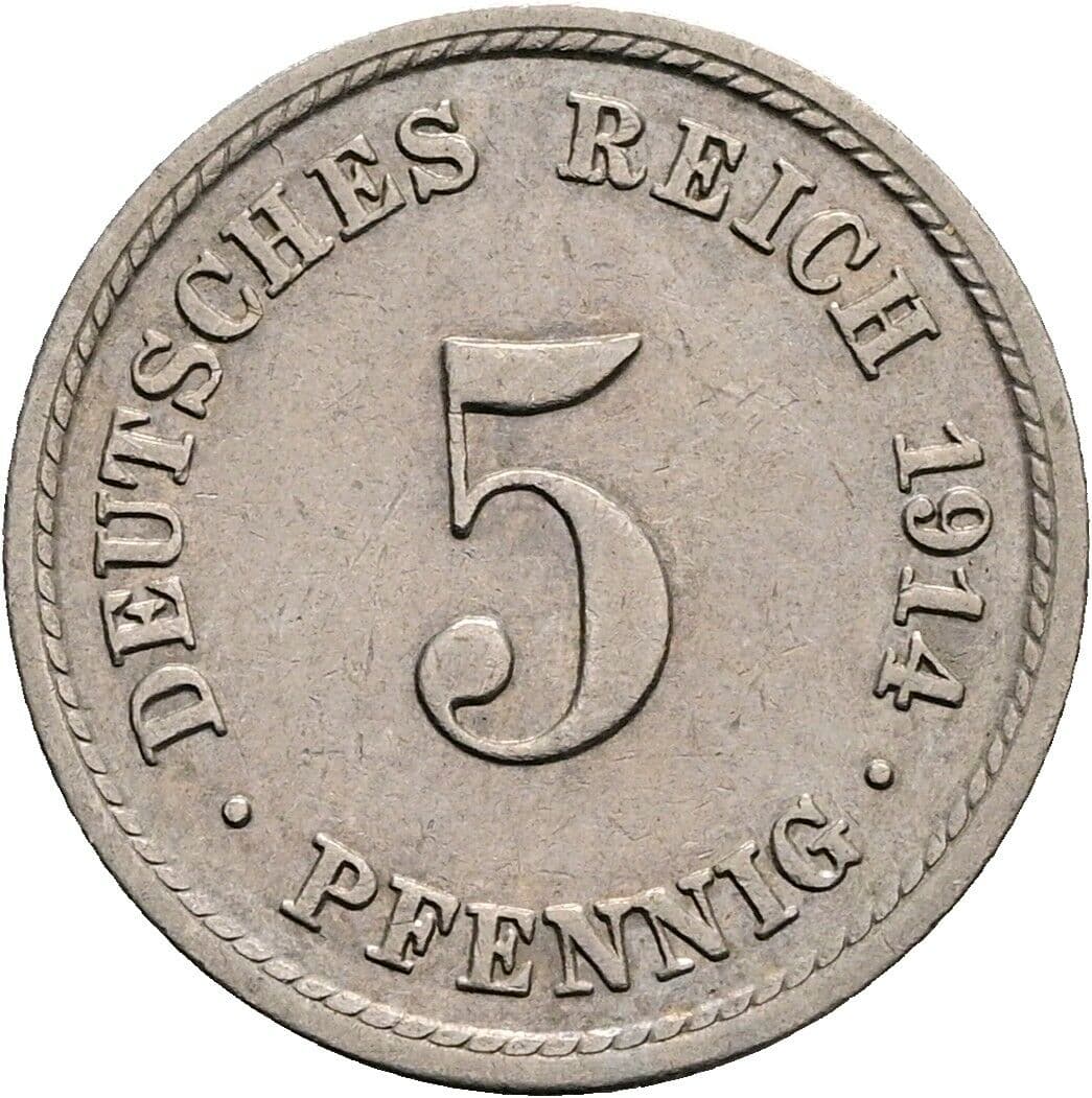 5 Pfennig 1914 A – Vorderseite