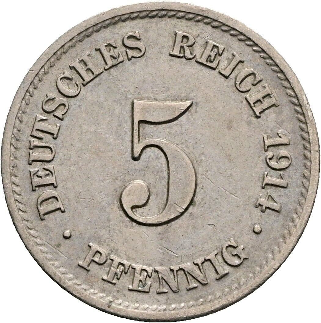5 Pfennig 1914 E – Vorderseite