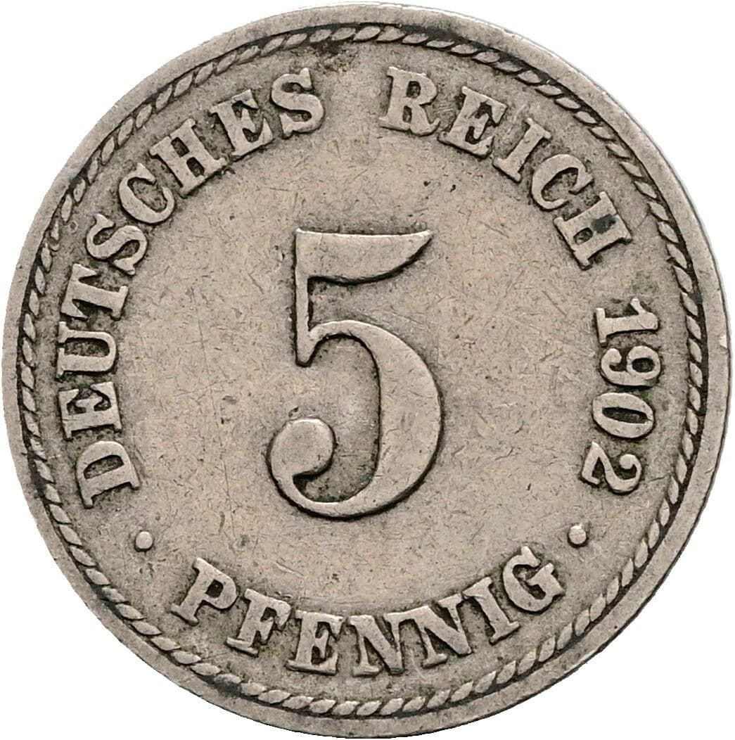 5 Pfennig 1902 A – Vorderseite