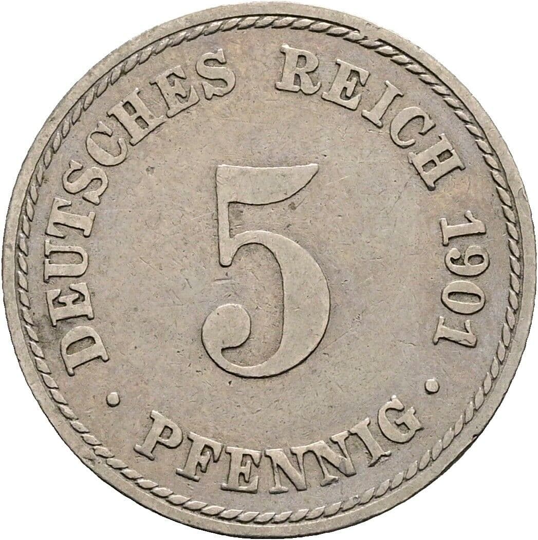 5 Pfennig 1901 A – Vorderseite