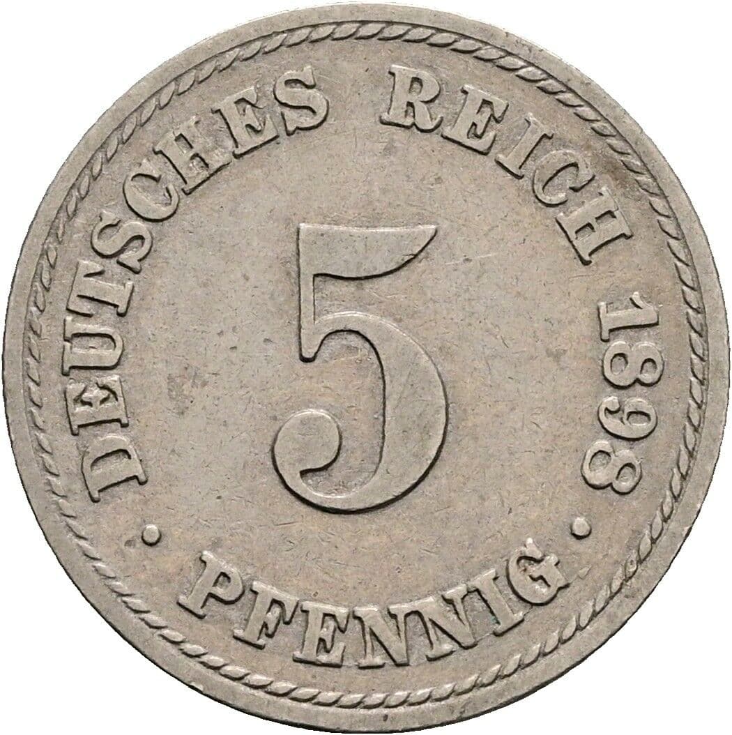 5 Pfennig 1898 A – Vorderseite