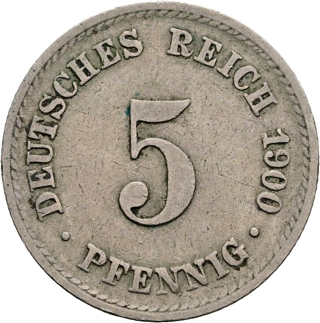 5 Pfennig 1900 A – Vorderseite