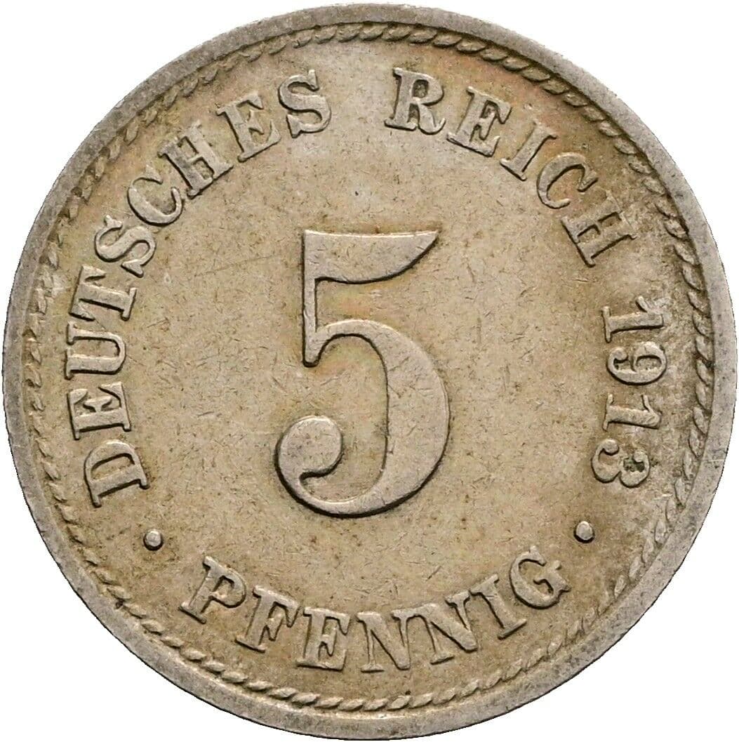 5 Pfennig 1913 A – Vorderseite