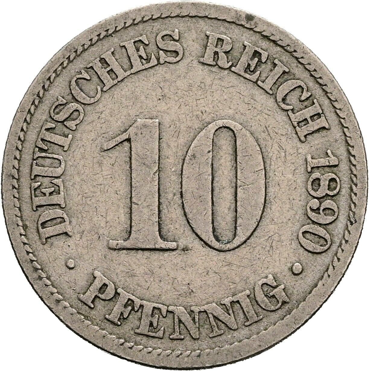 10 Pfennig 1890 A – Vorderseite