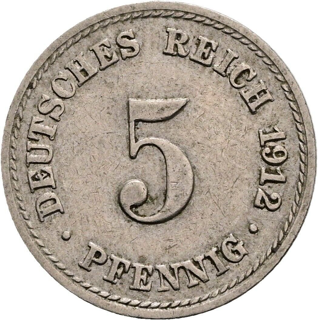 5 Pfennig 1912 A – Vorderseite
