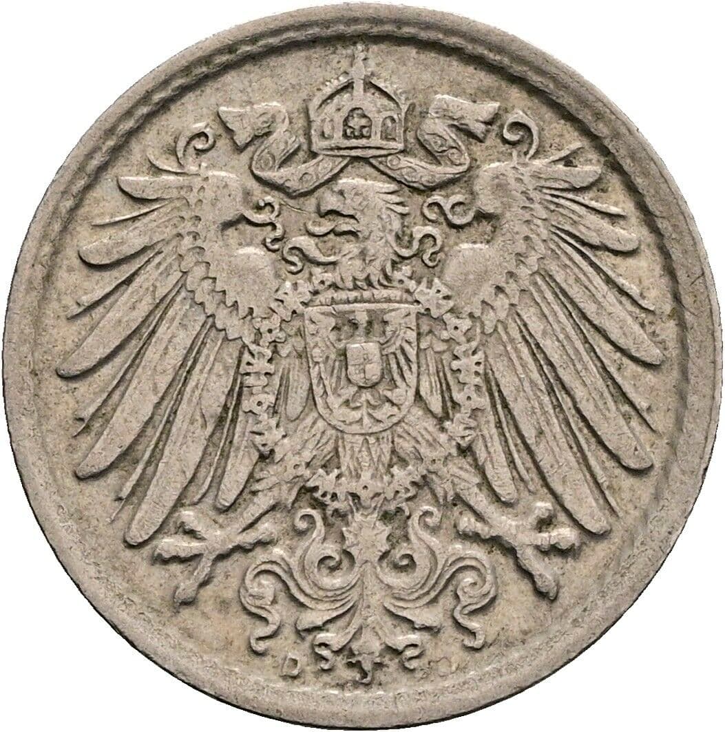 5 Pfennig 1915 D – Rückseite