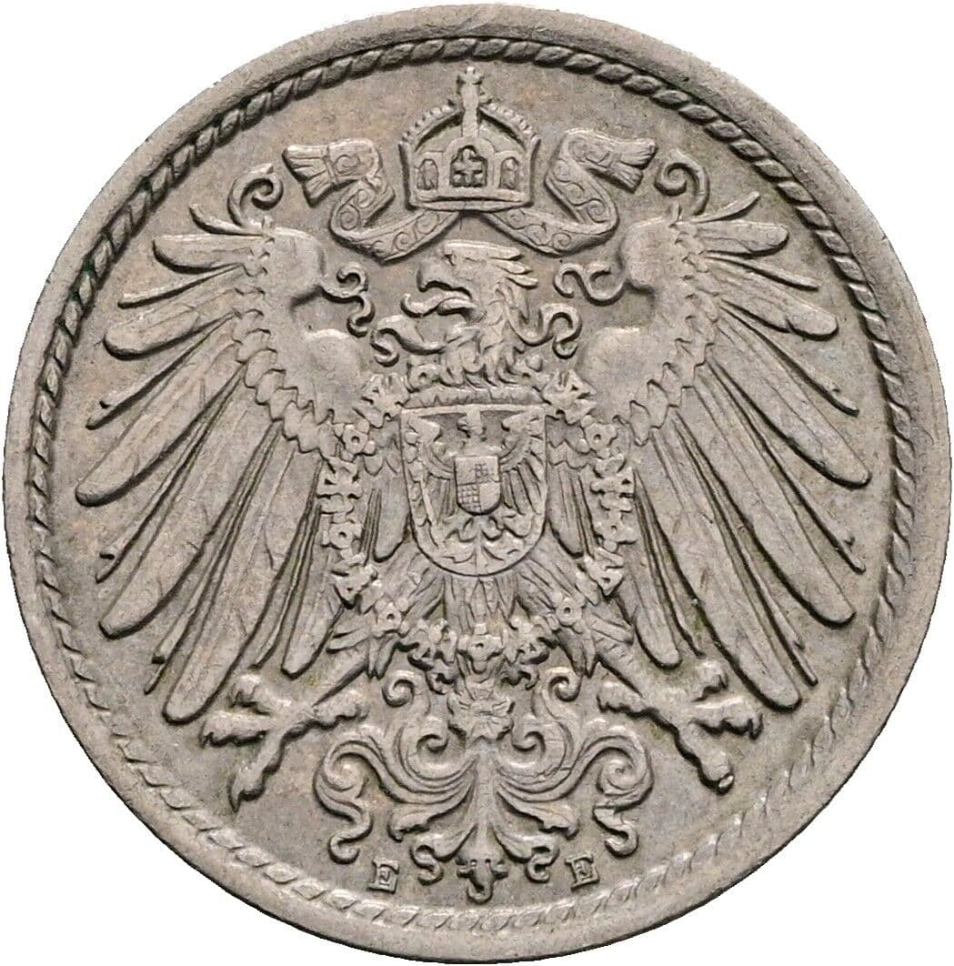 5 Pfennig 1914 E – Rückseite