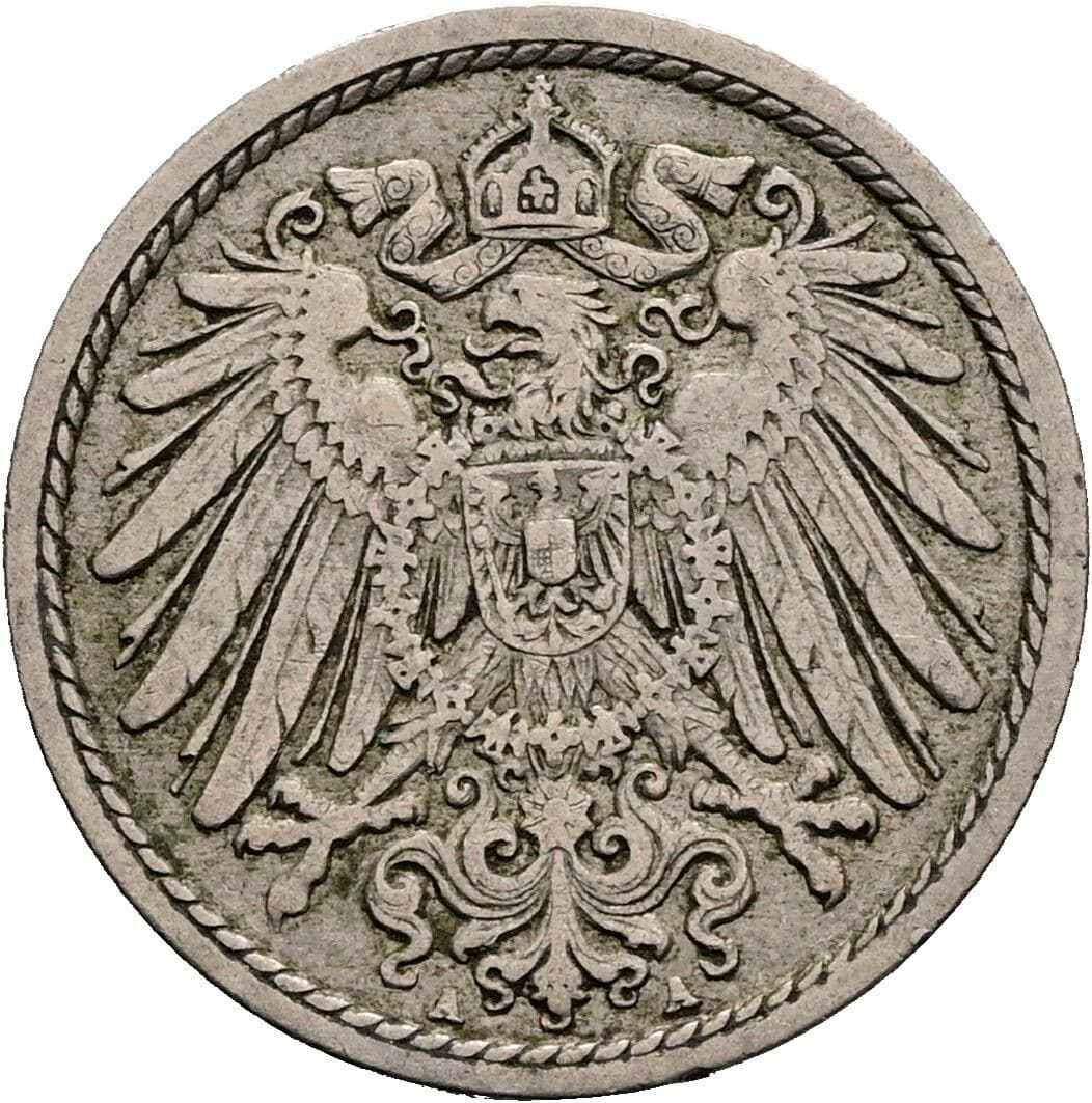 5 Pfennig 1907 A – Rückseite