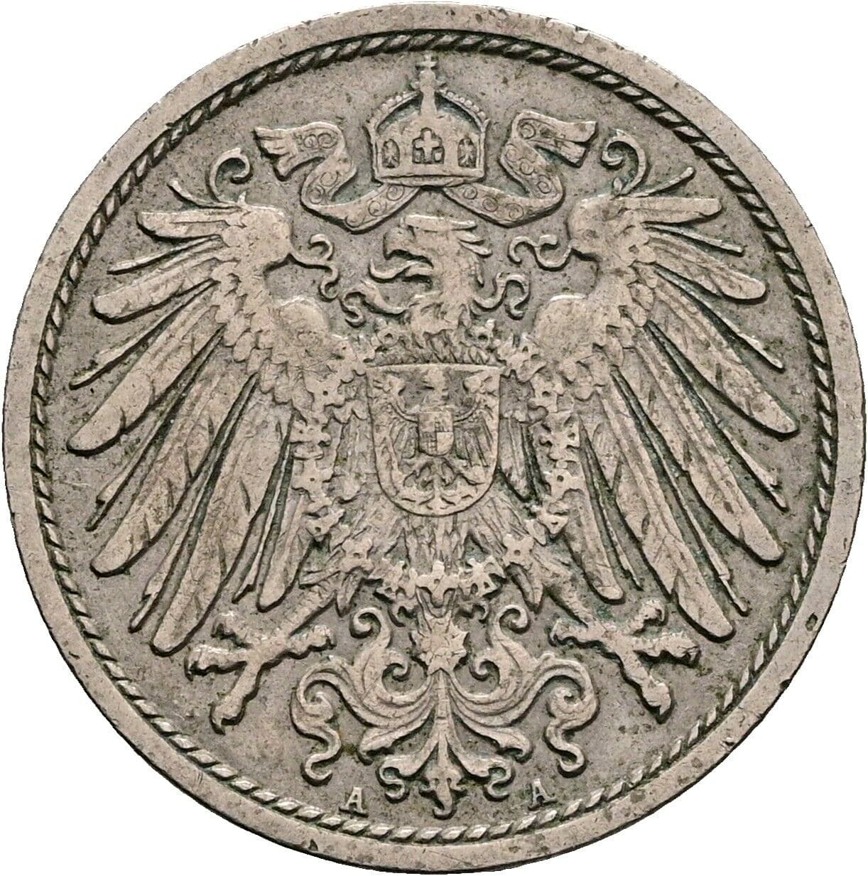 10 Pfennig 1908 A – Rückseite