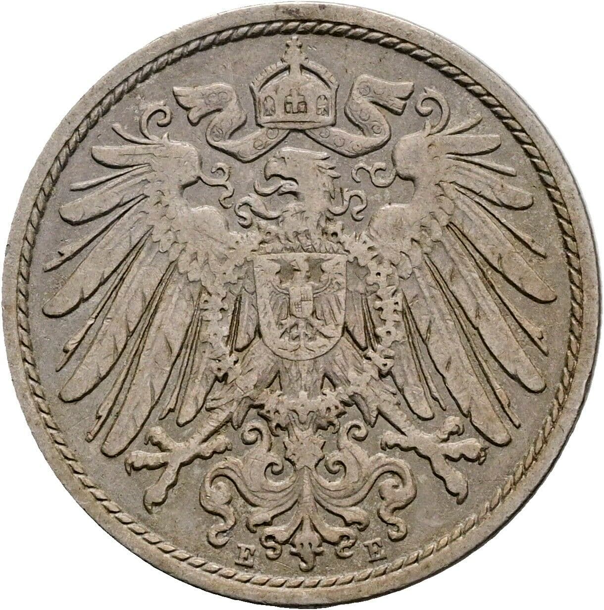 10 Pfennig 1907 E – Rückseite