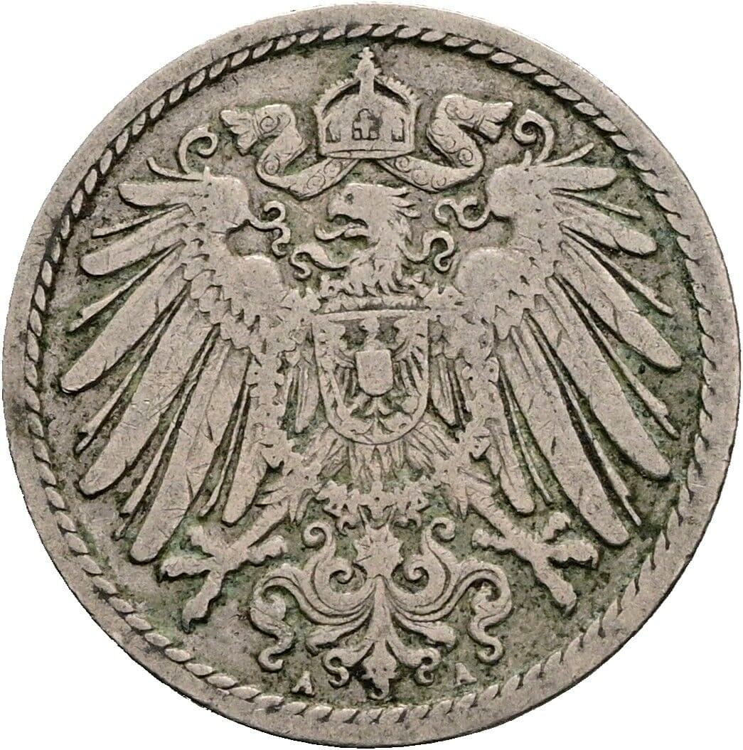 5 Pfennig 1902 A – Rückseite