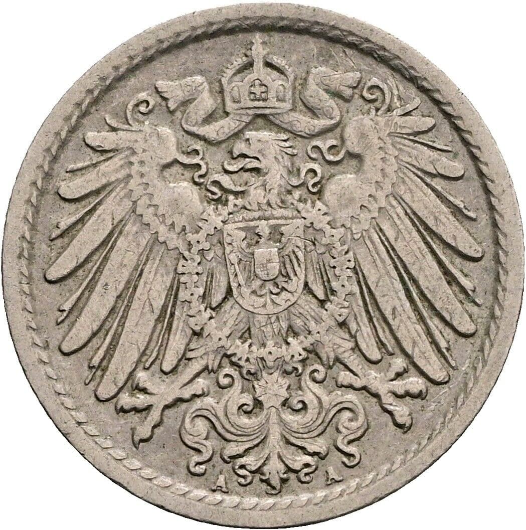 5 Pfennig 1911 A – Rückseite