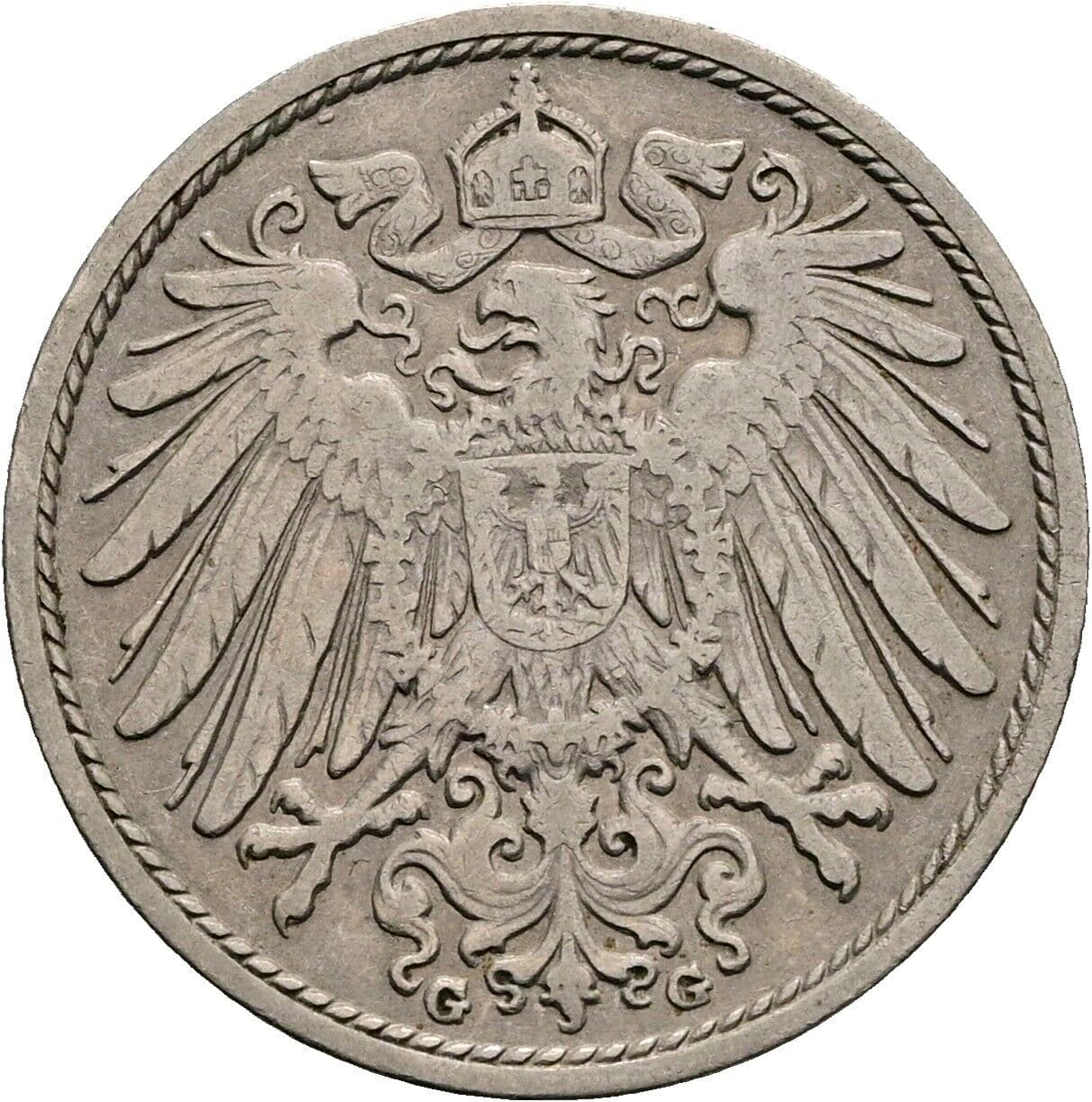 10 Pfennig 1907 G – Rückseite