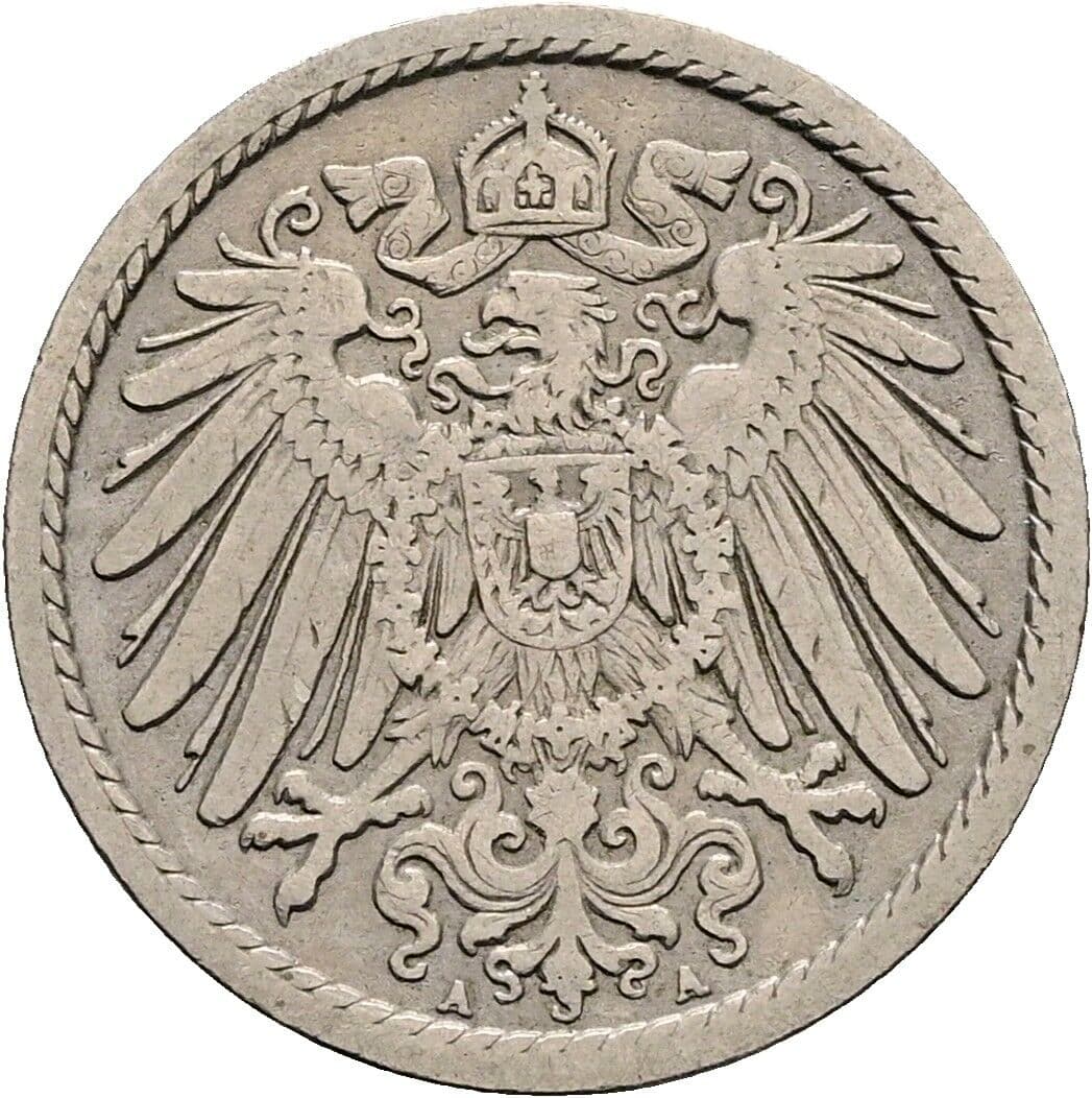5 Pfennig 1901 A – Rückseite