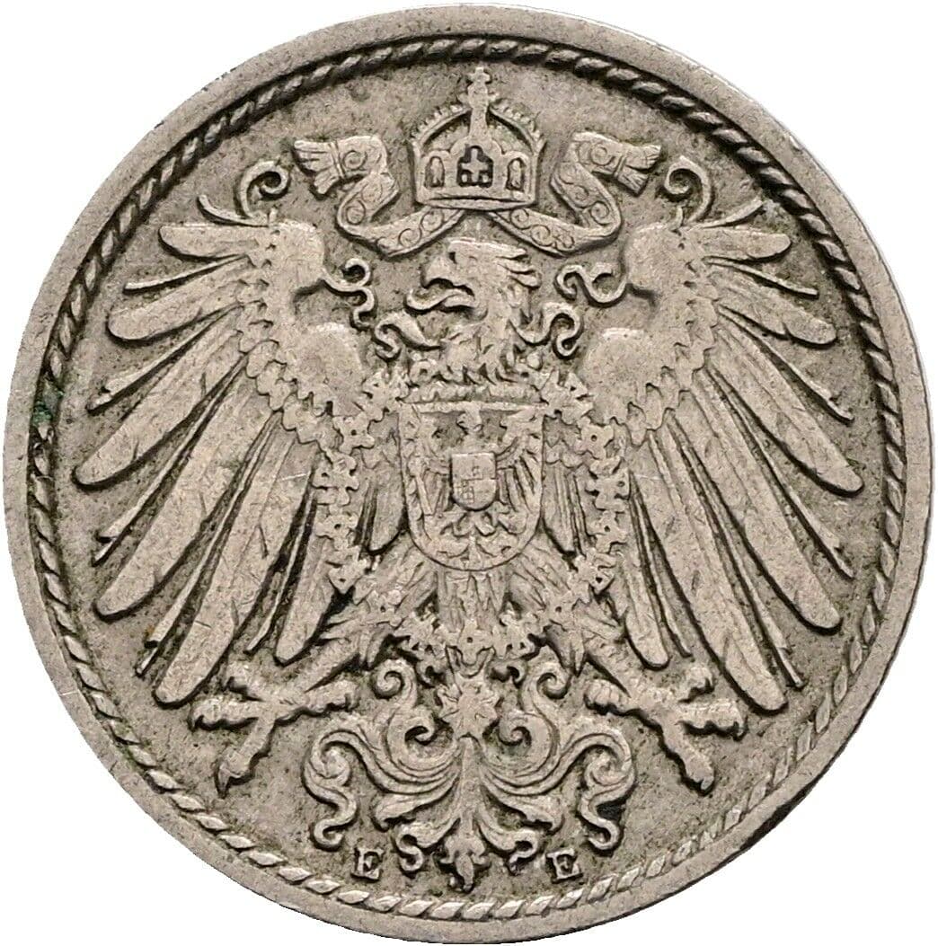 5 Pfennig 1912 E – Rückseite