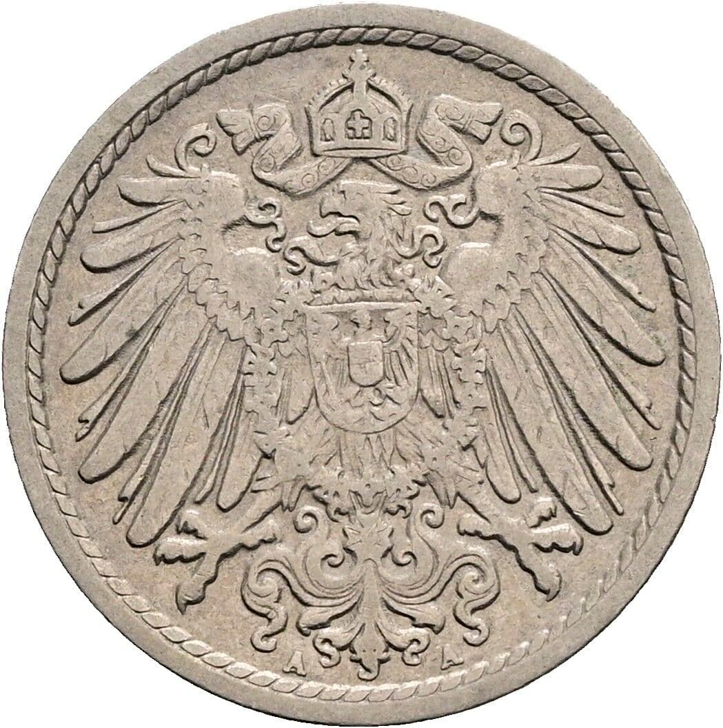 5 Pfennig 1907 A – Rückseite
