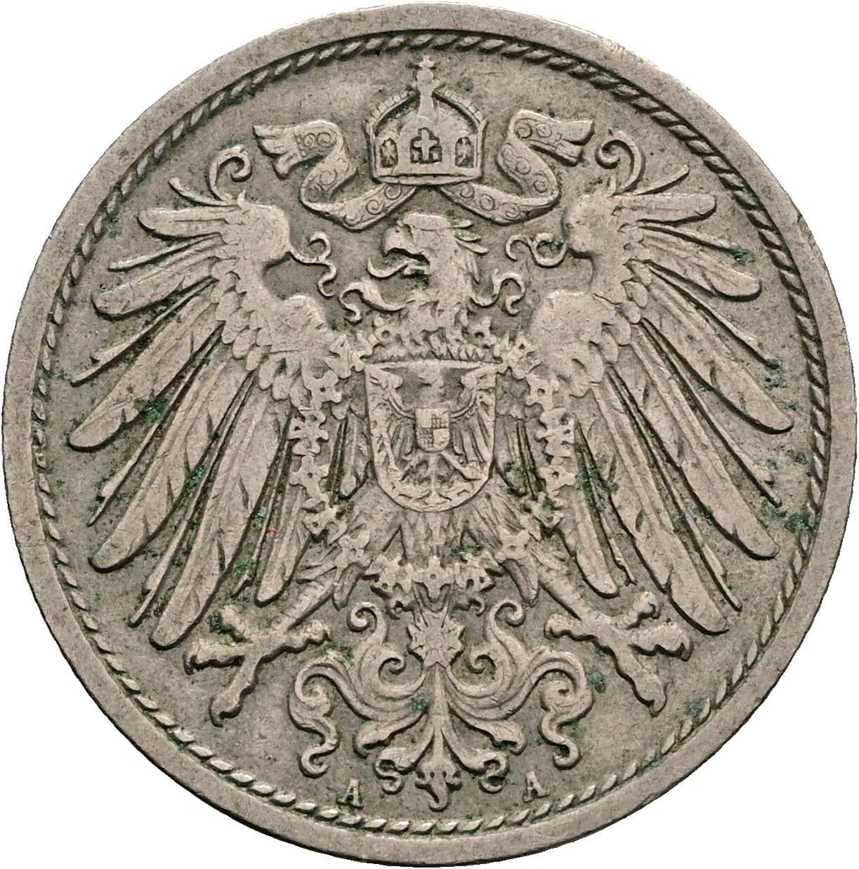 10 Pfennig 1908 A – Rückseite
