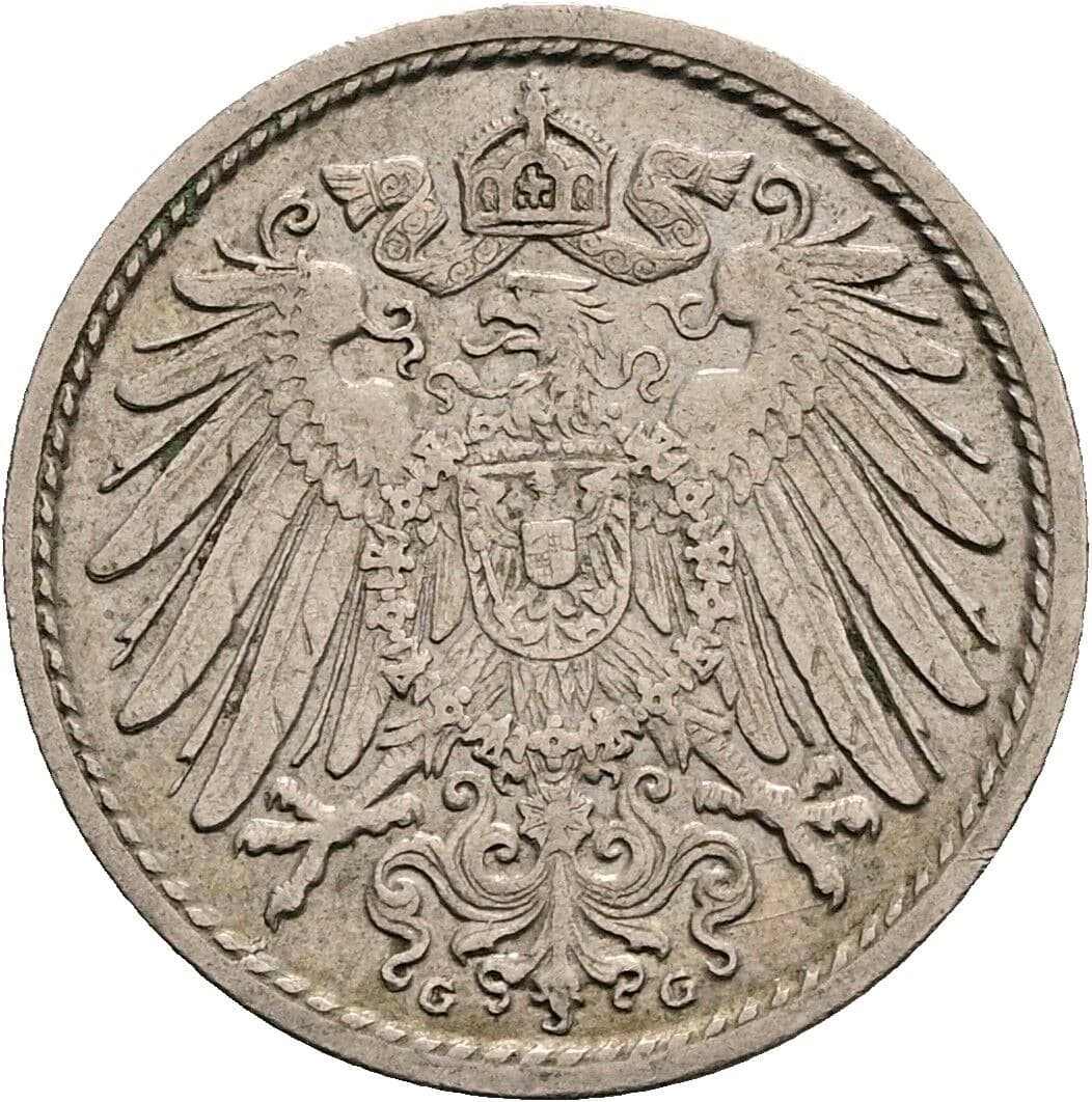 5 Pfennig 1912 G – Rückseite