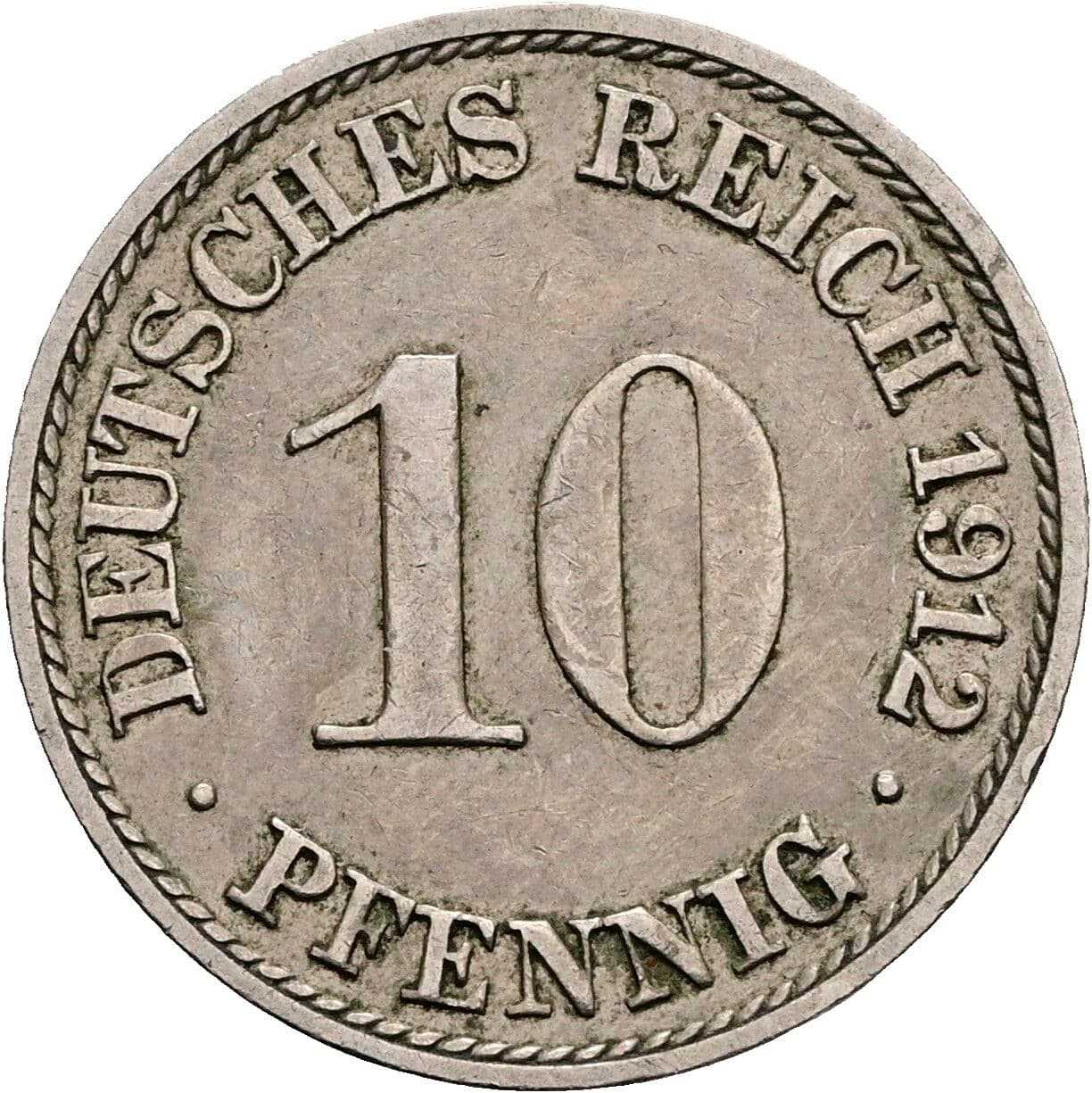 10 Pfennig 1912 A – Vorderseite