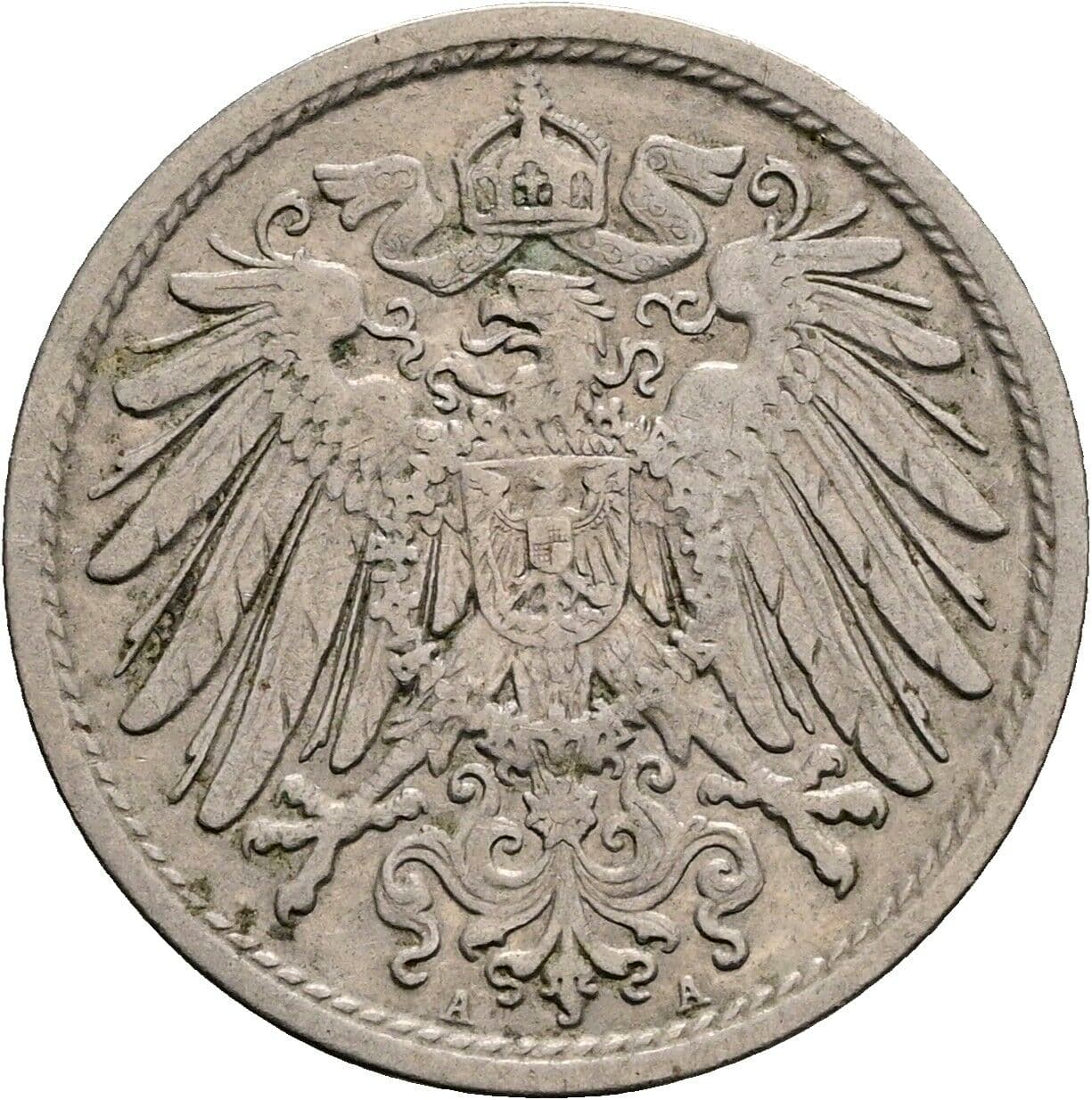 10 Pfennig 1908 A – Rückseite