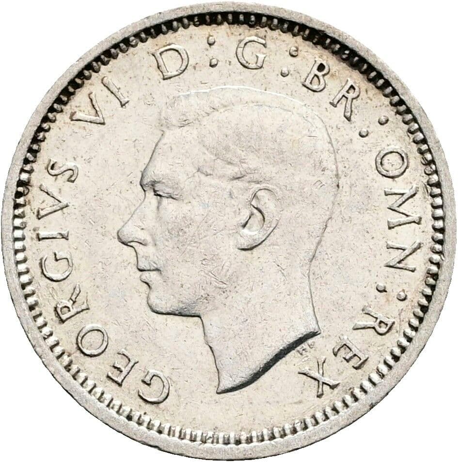 3 Pence Georg VI. (1936-1952) 1941 – Vorderseite
